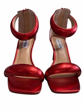 Steve Madden Metallic Red Ankle-Strap Heels